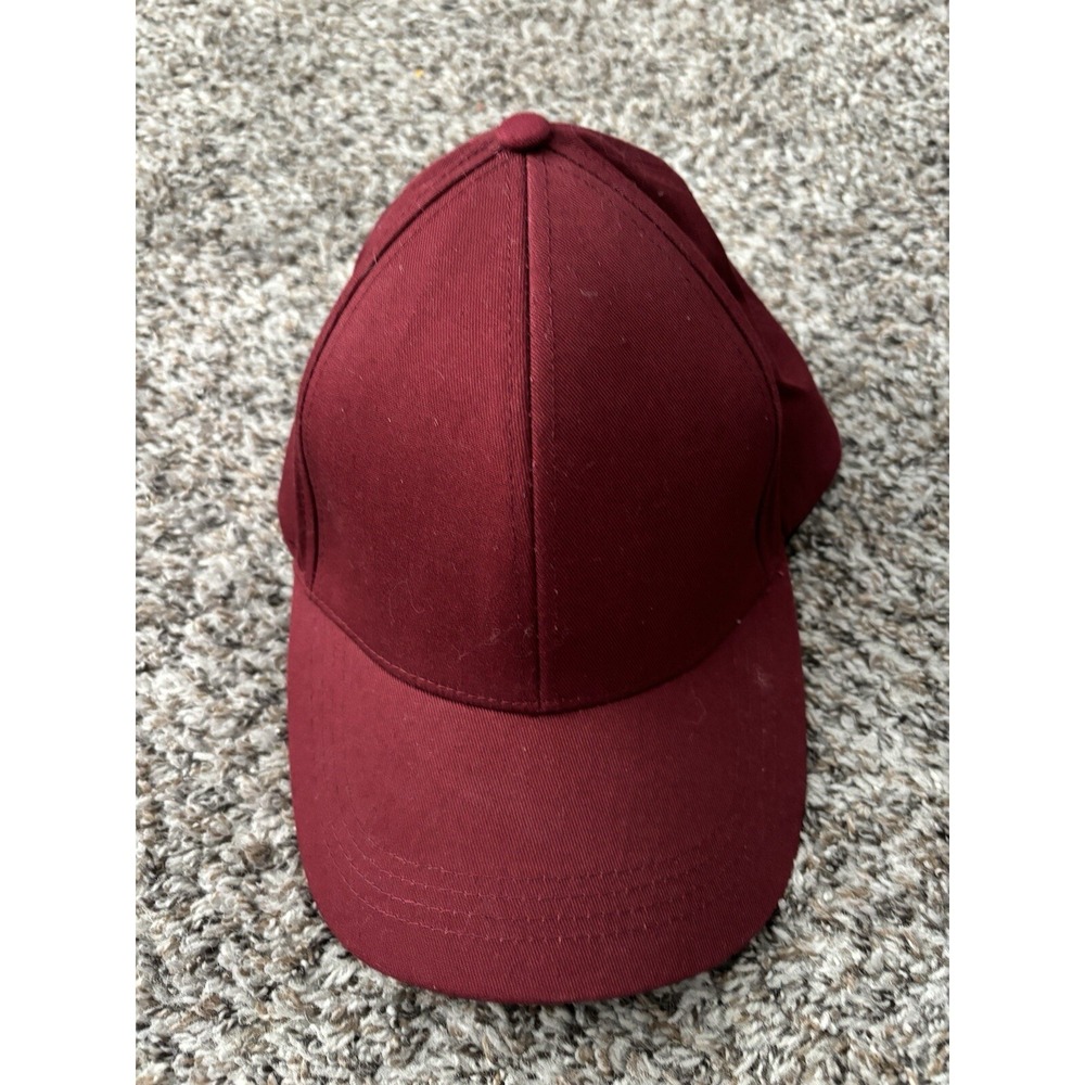 D&Y Plain Maroon Red Strapback Baseball Cap Dad Hat‎ OSFM